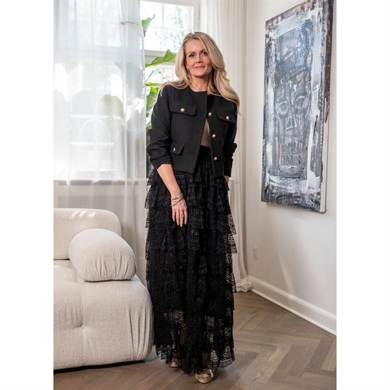 Emm Copenhagen Tulle Lace Skirt, Sort